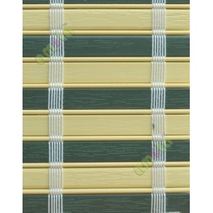 Beige and green color with white stripes PVC blinds